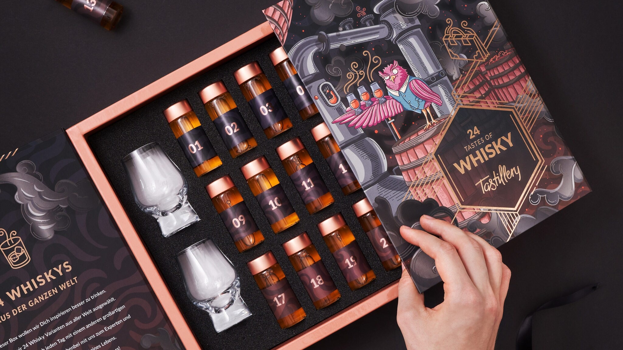 Ein Adventskalender mit Whisky-Shots Ein Adventskalender mit Whisky-Shots
