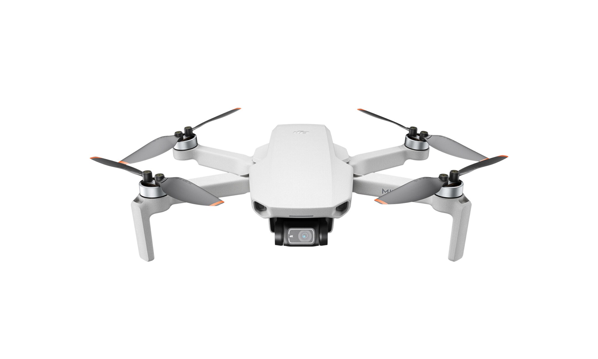 Aufsicht auf eine weiße Kameradrohne vor weißem Hintergrund Aufsicht auf eine weiße Kameradrohne vor weißem Hintergrund