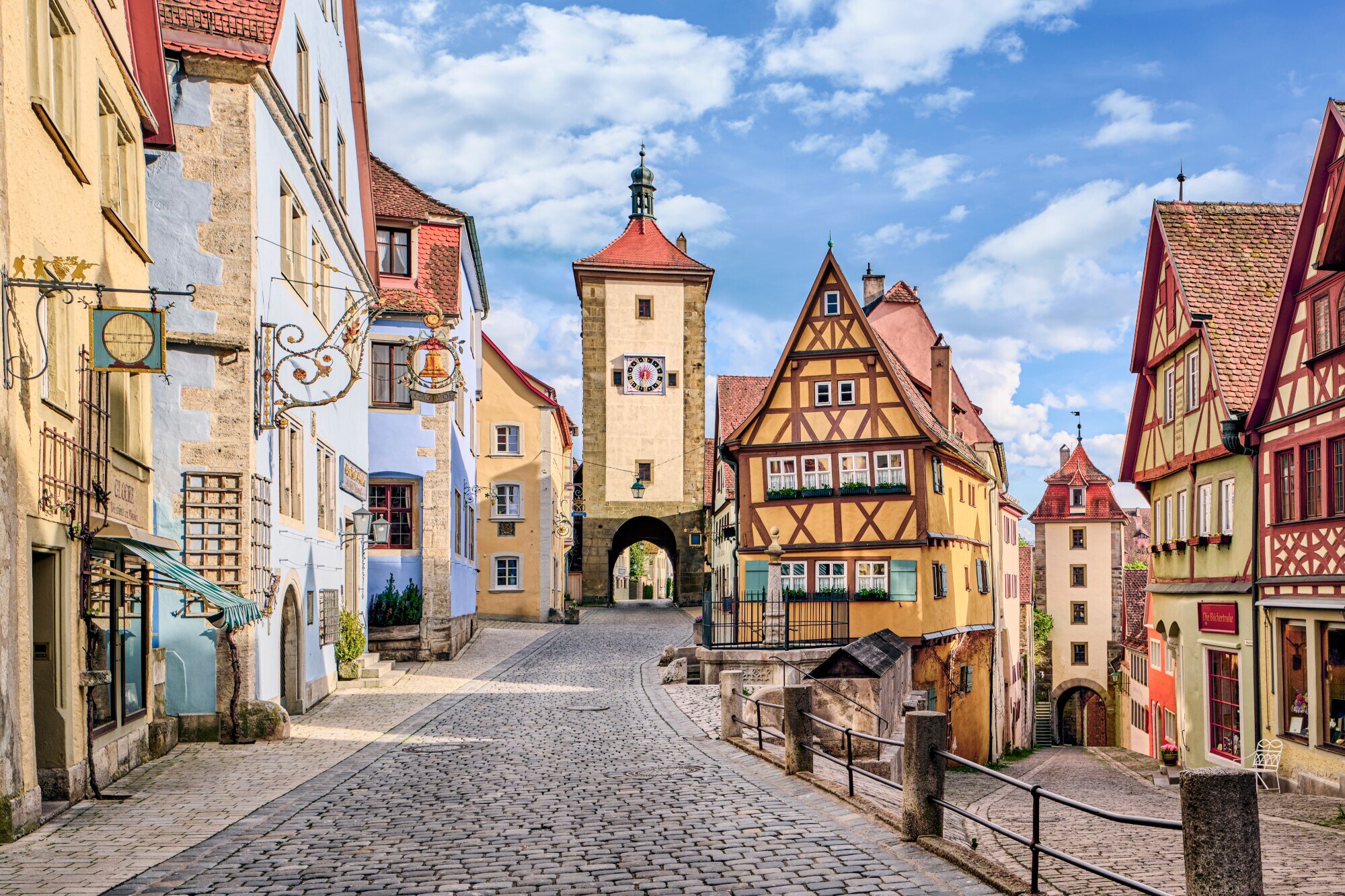 Historische Altstadt der mittelalterlichen Stadt Rothenburg ob der Tauber