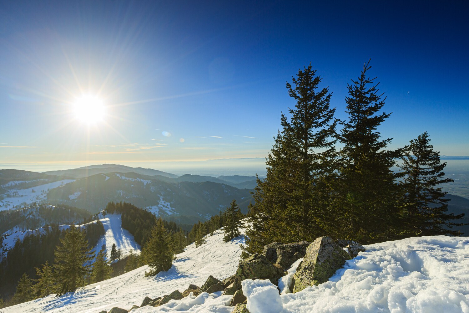 Blick vom winterlichen Belchen Blick vom winterlichen Belchen
