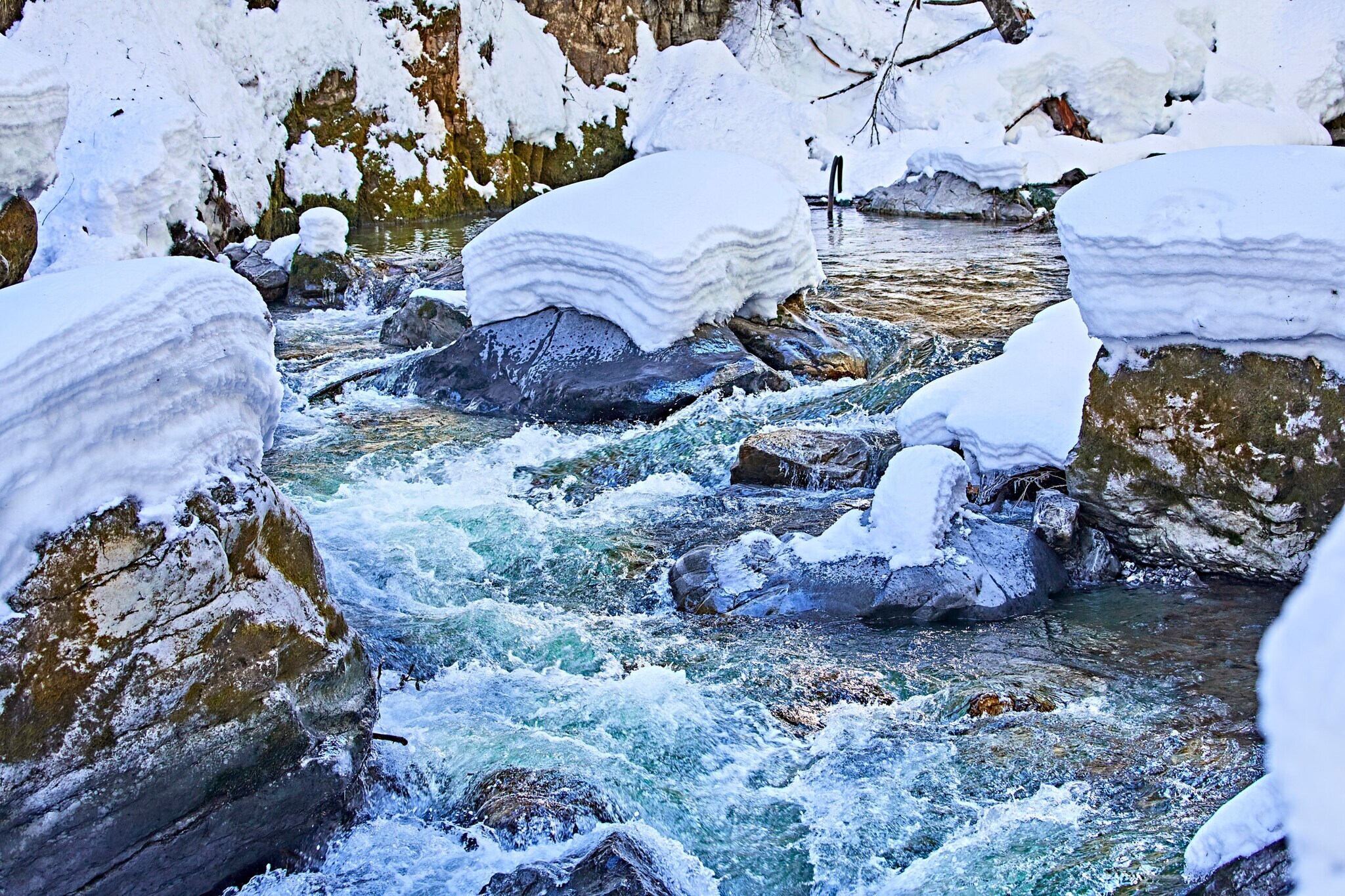 Blick auf die Breitach im Winter.