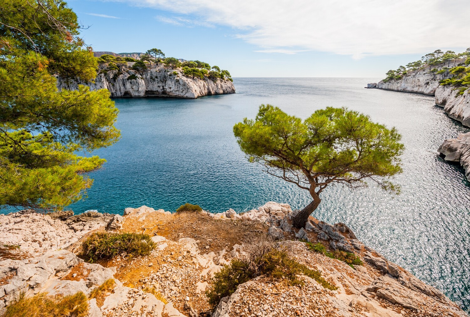 Kalksteinklippen der Calanques zwischen Cassis und Marseille an der französischen Mittelmeerküste Kalksteinklippen der Calanques zwischen Cassis und Marseille an der französischen Mittelmeerküste