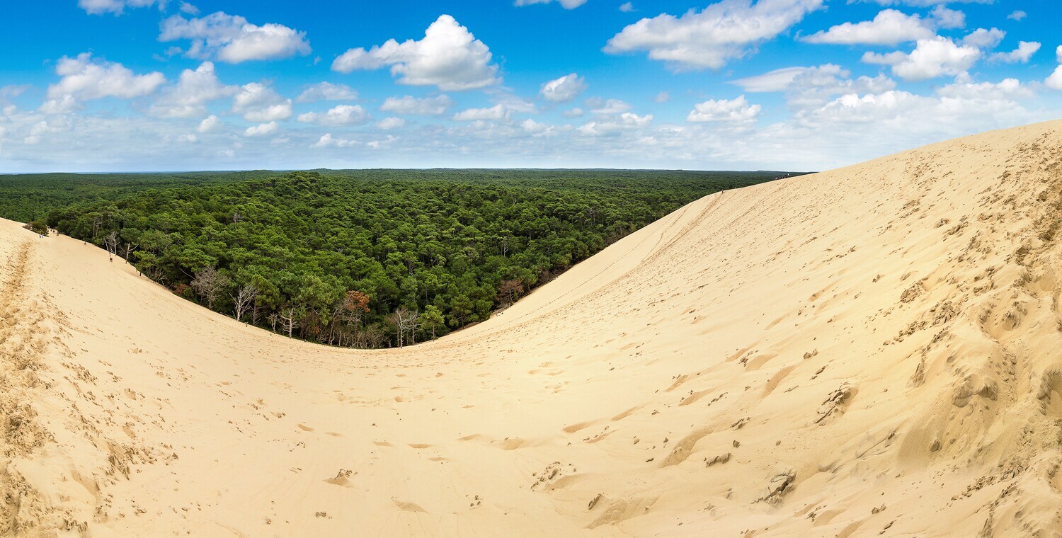 Die Dune du Pilat an der Atlantikküste bei Arcachon, die größte Sanddüne Europas Die Dune du Pilat an der Atlantikküste bei Arcachon, die größte Sanddüne Europas