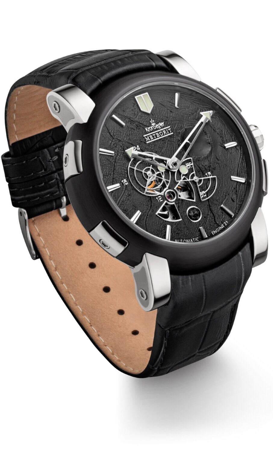 Ansicht einer Kronsegler-Uhr Meteorit. Ansicht einer Kronsegler-Uhr Meteorit.