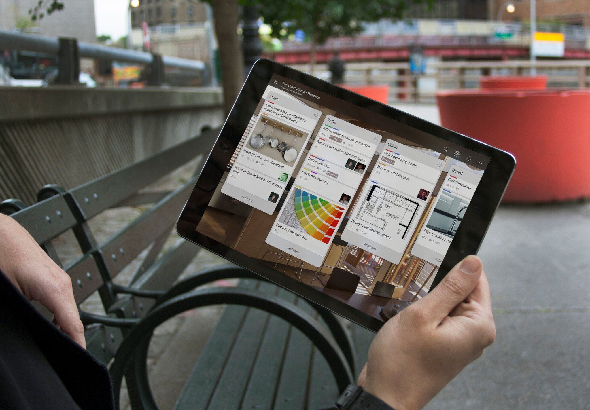 Blick auf die Oberfläche von Trello, einer Organisations-App