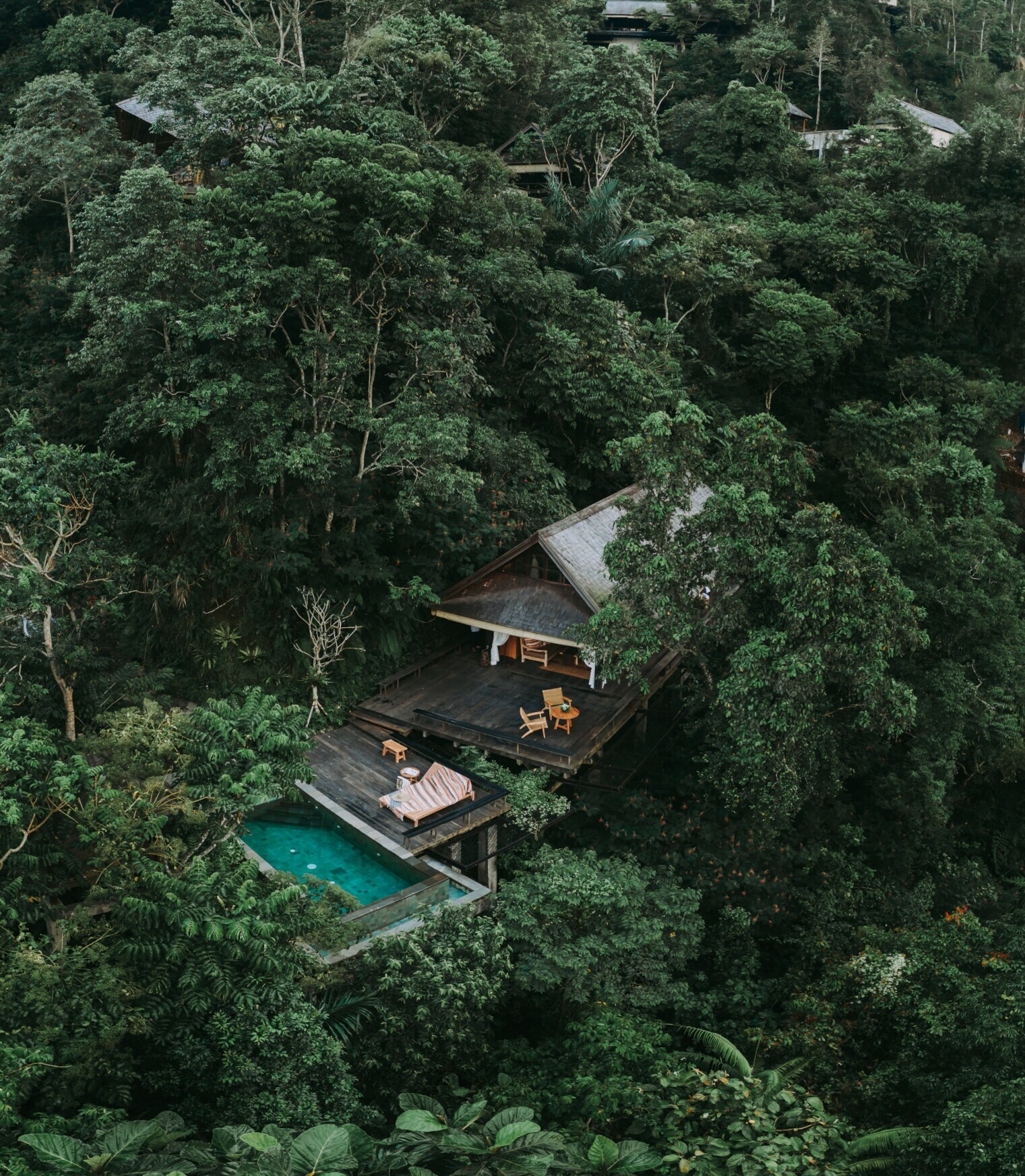 Aufsicht auf eine Villa des Banyan Tree Escapes