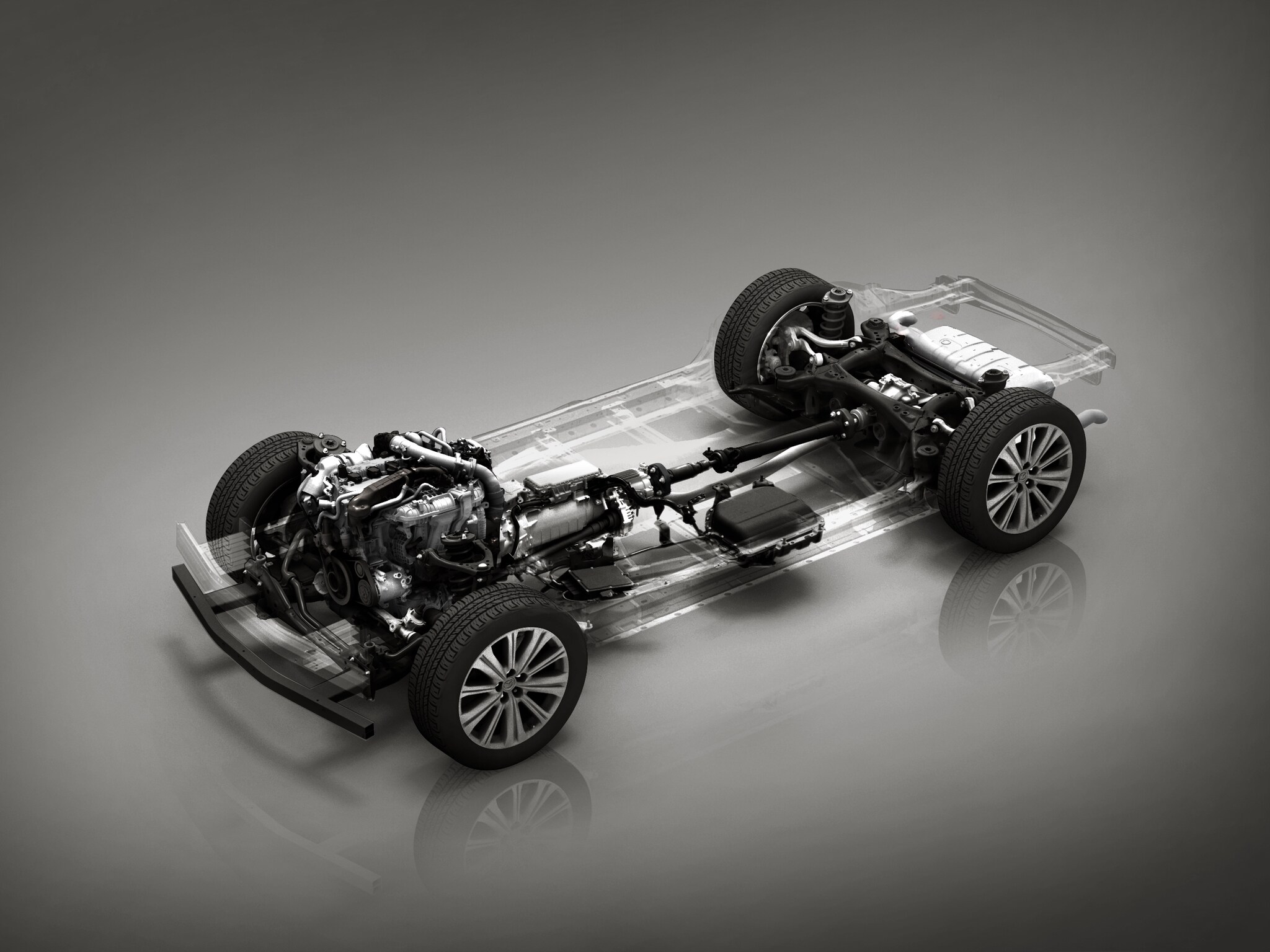 Schematische Darstellung des Antriebsstranges eines Mild-Hybriden