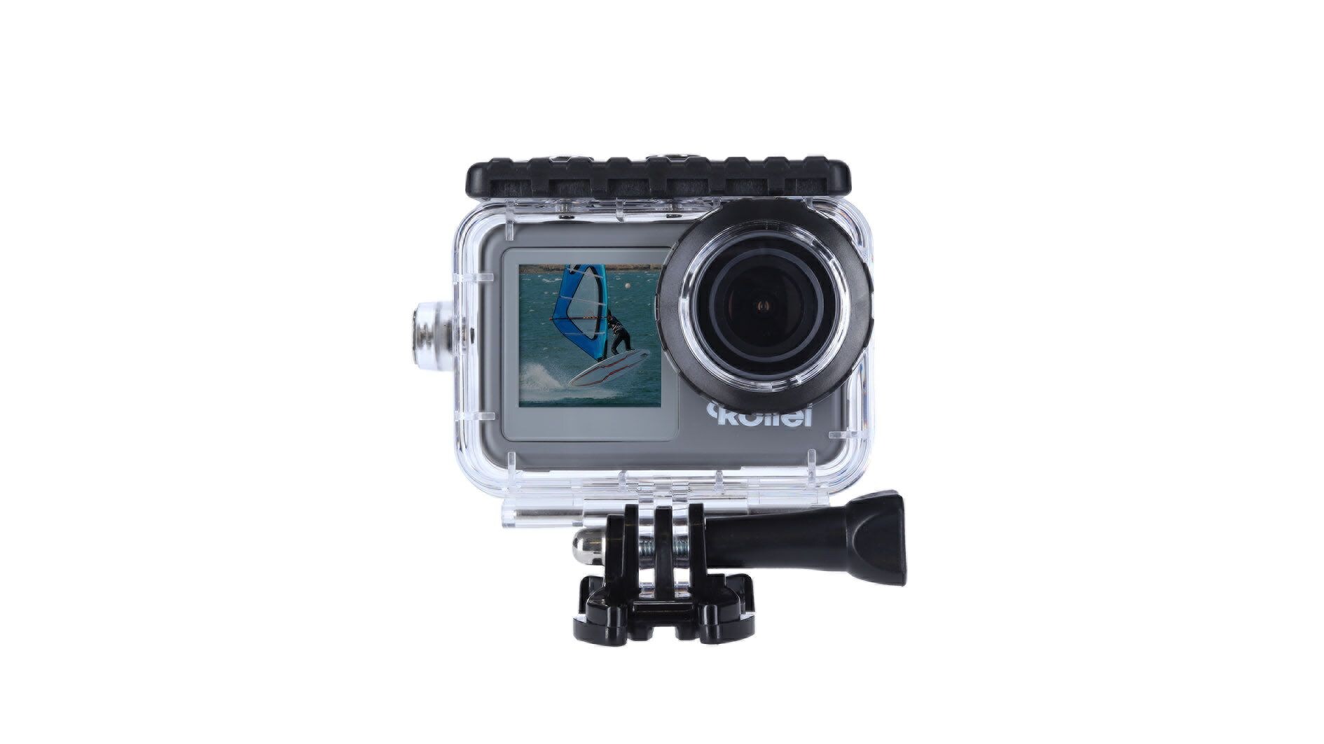 Nahaufnahme einer Actioncam 9s Plus von Rollei.