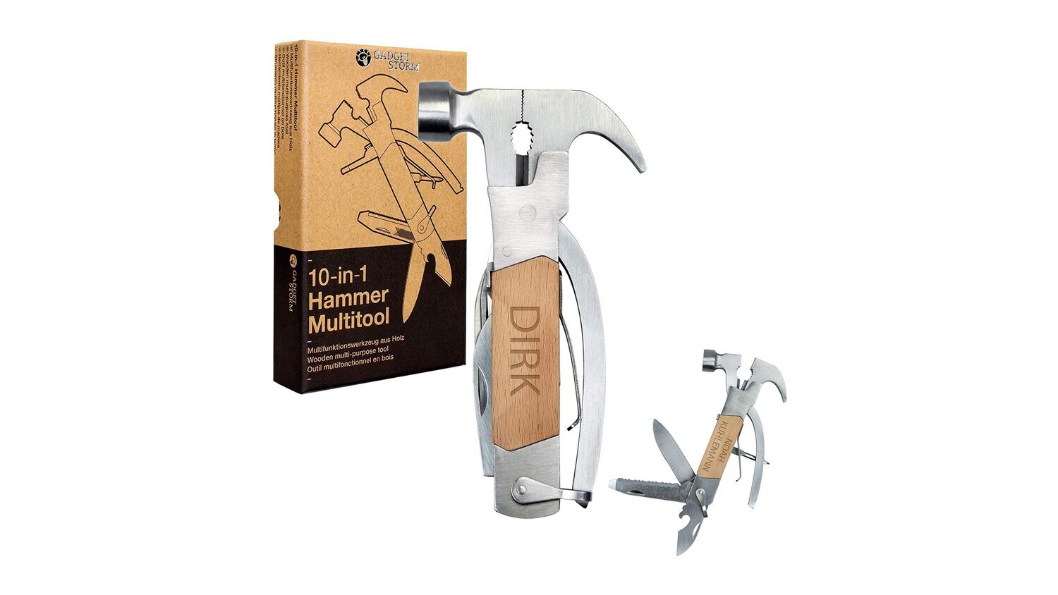 Ein Multitool-Hammer mit Gravur