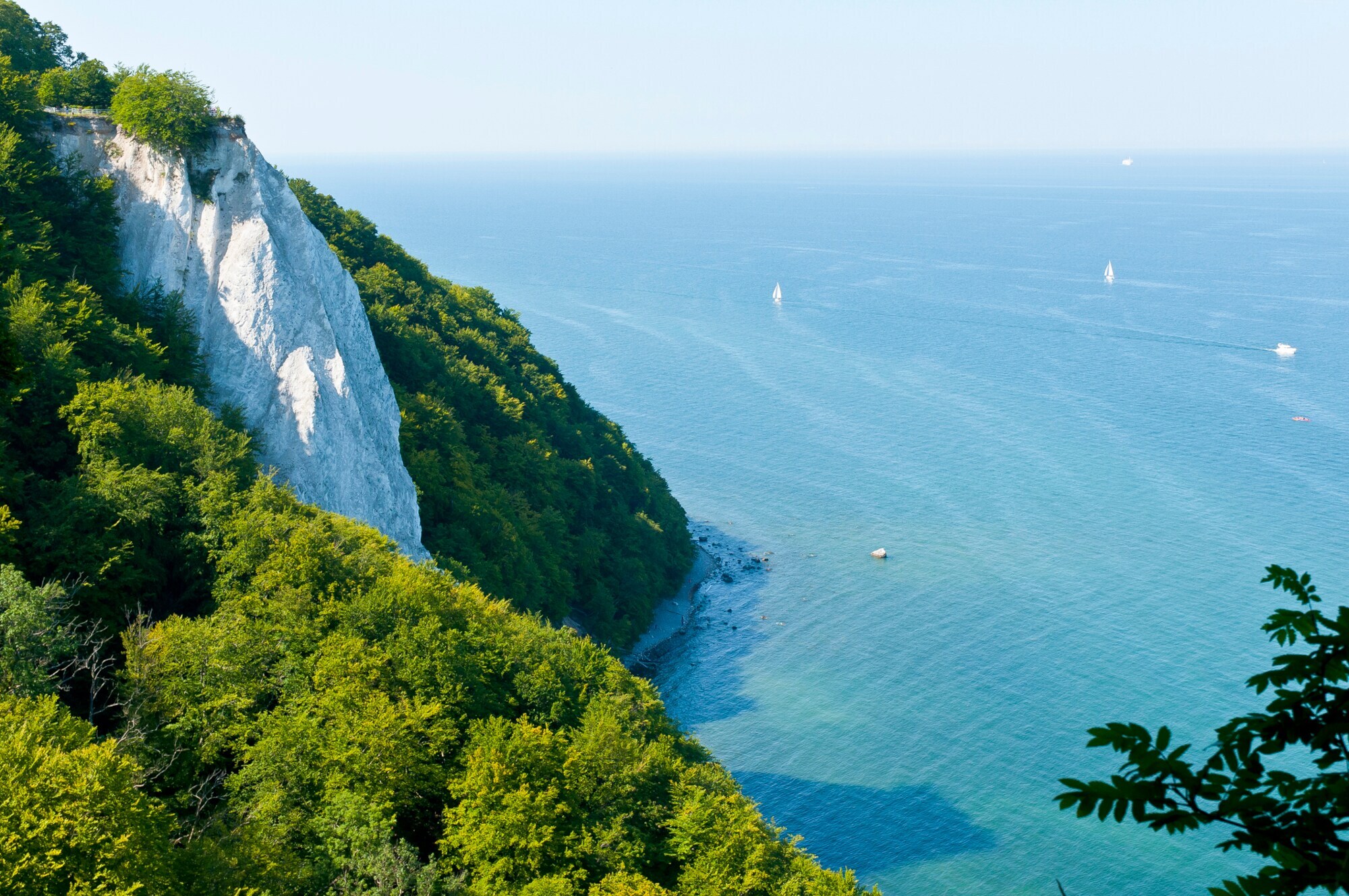 Blick von oben auf die Kreidefelsen von Rügen