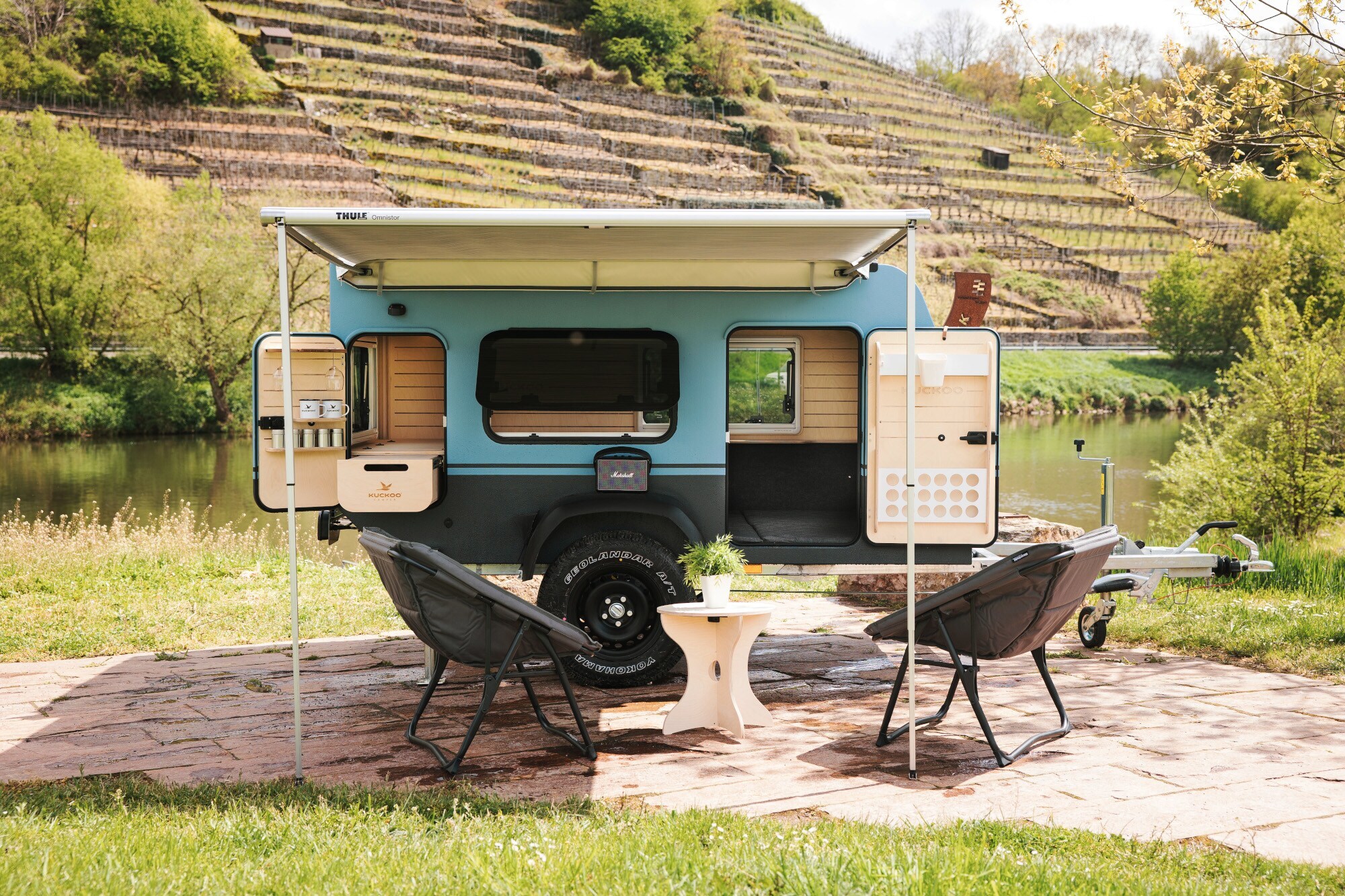 Der Offroad-Camper Bruno von Kuckoo im aufgebauten Zustand