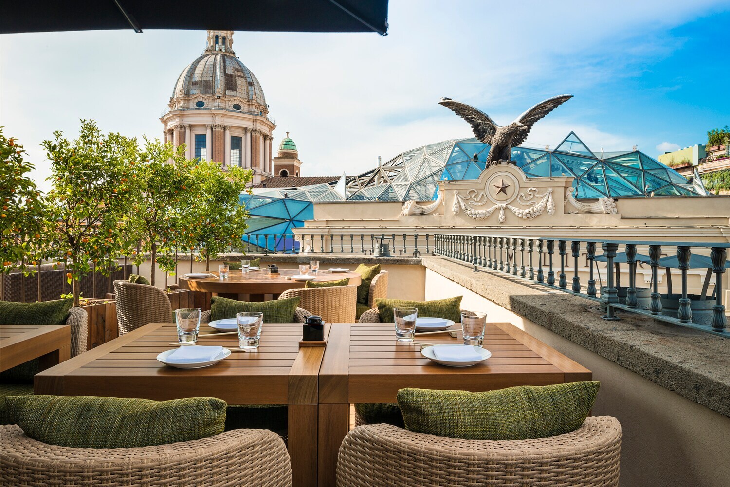 Terrasse eines Lokals in Rom