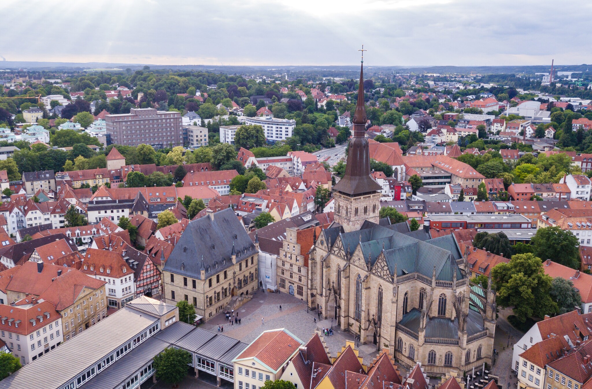 Luftbild der Skyline von Osnabrück