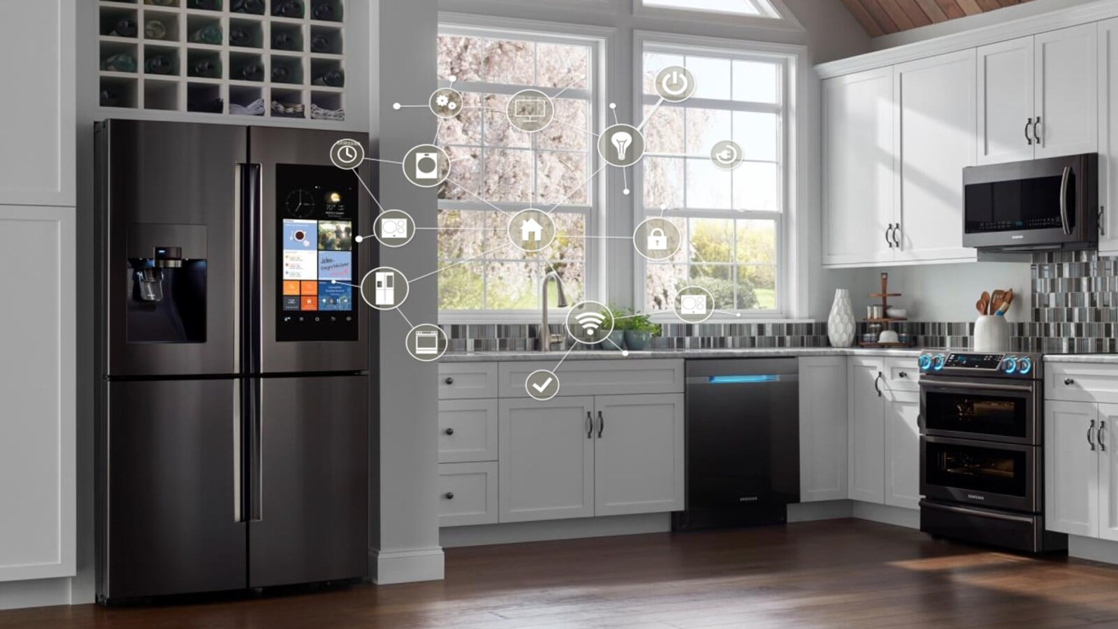 Küche mit dem smarten Kühlschrank Family-Hub-2.0 Küche mit dem smarten Kühlschrank Family-Hub-2.0