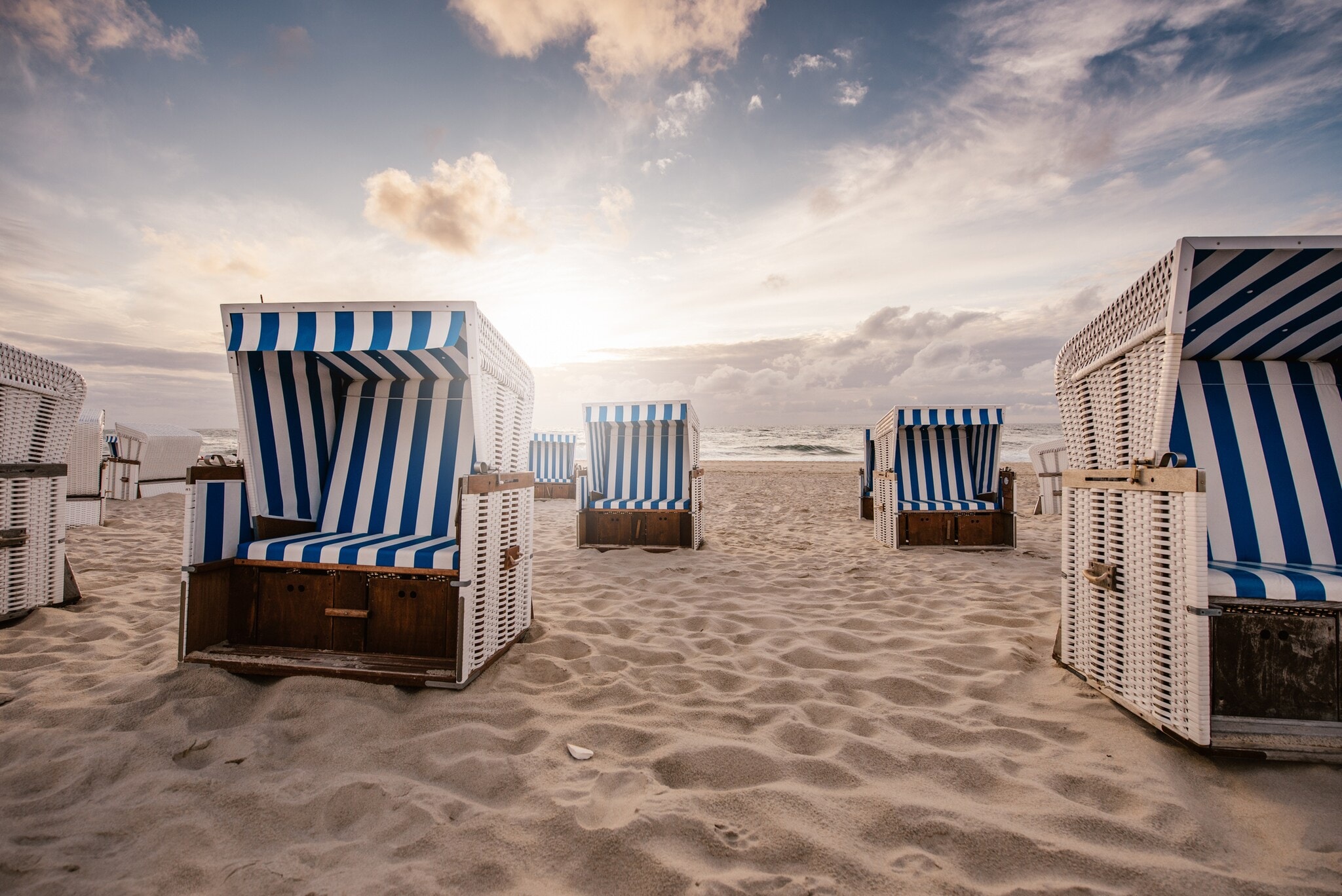 Strandkörbe am Strand auf Sylt Strandkörbe am Strand auf Sylt