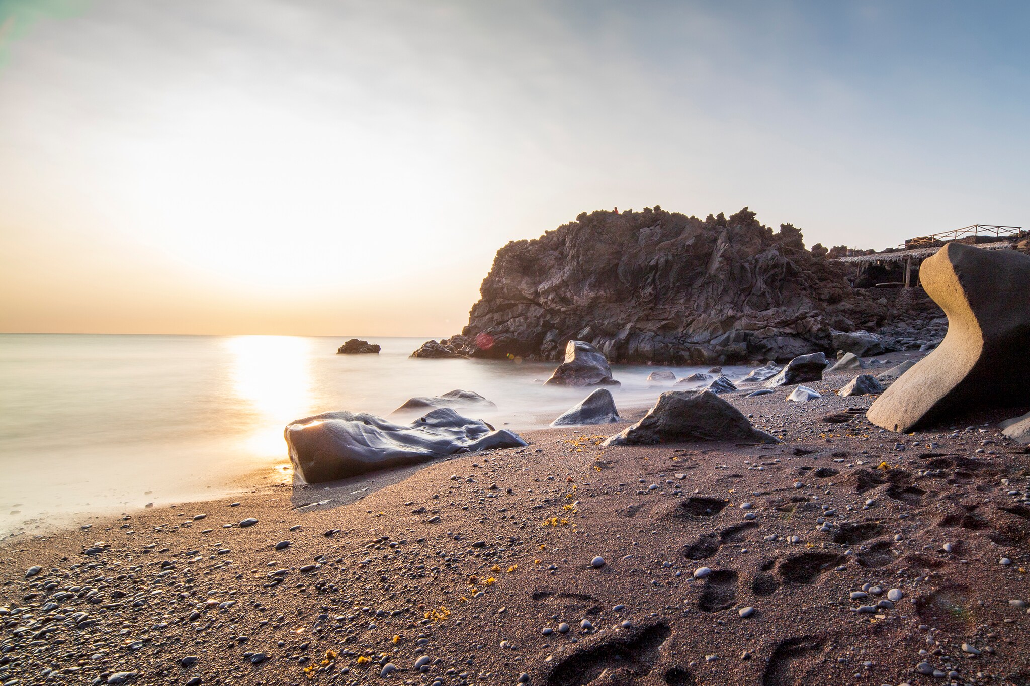 Sonnenuntergang am Strand auf El Hierro.