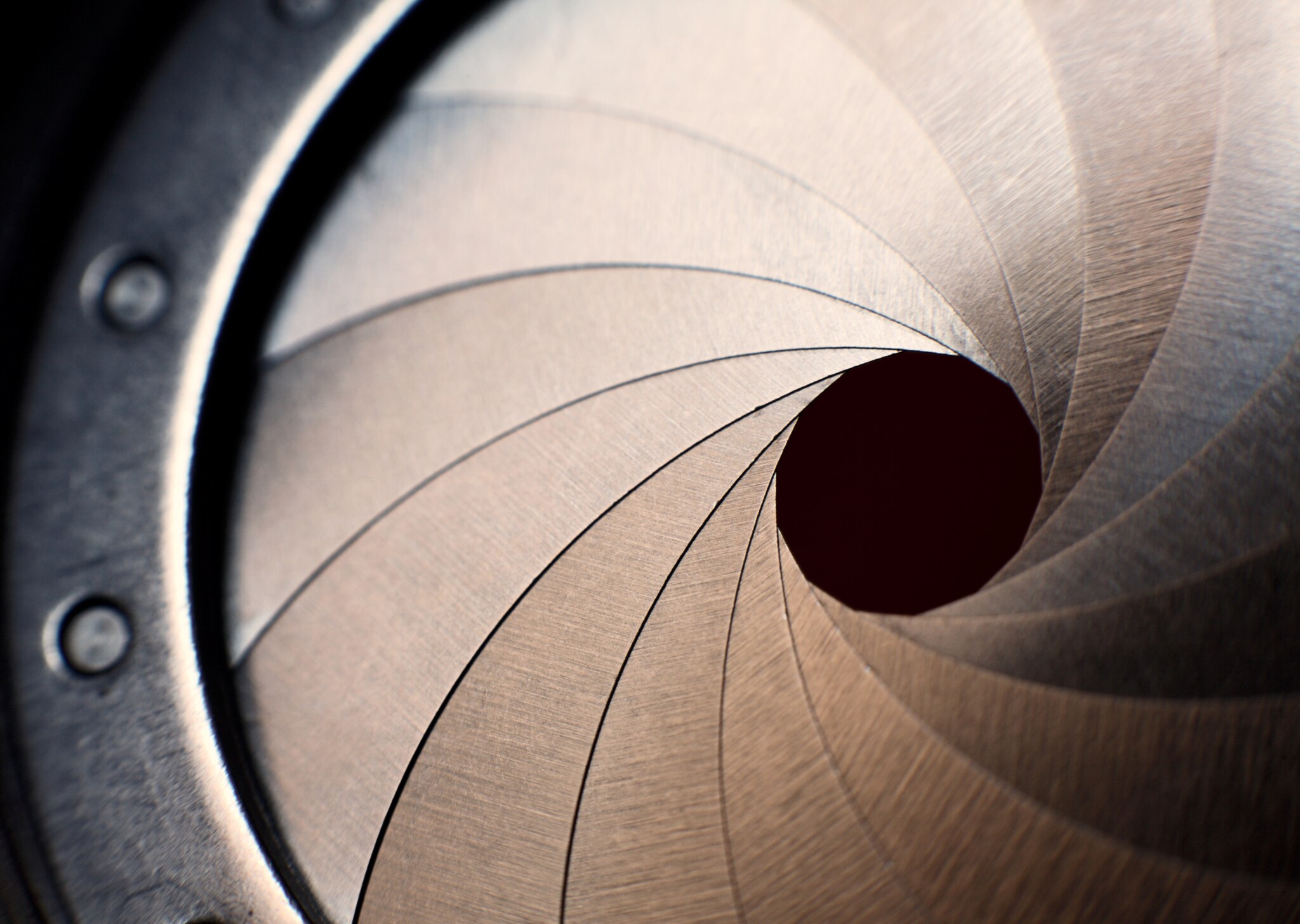 Makroaufnahme der Blende eines Objektivs