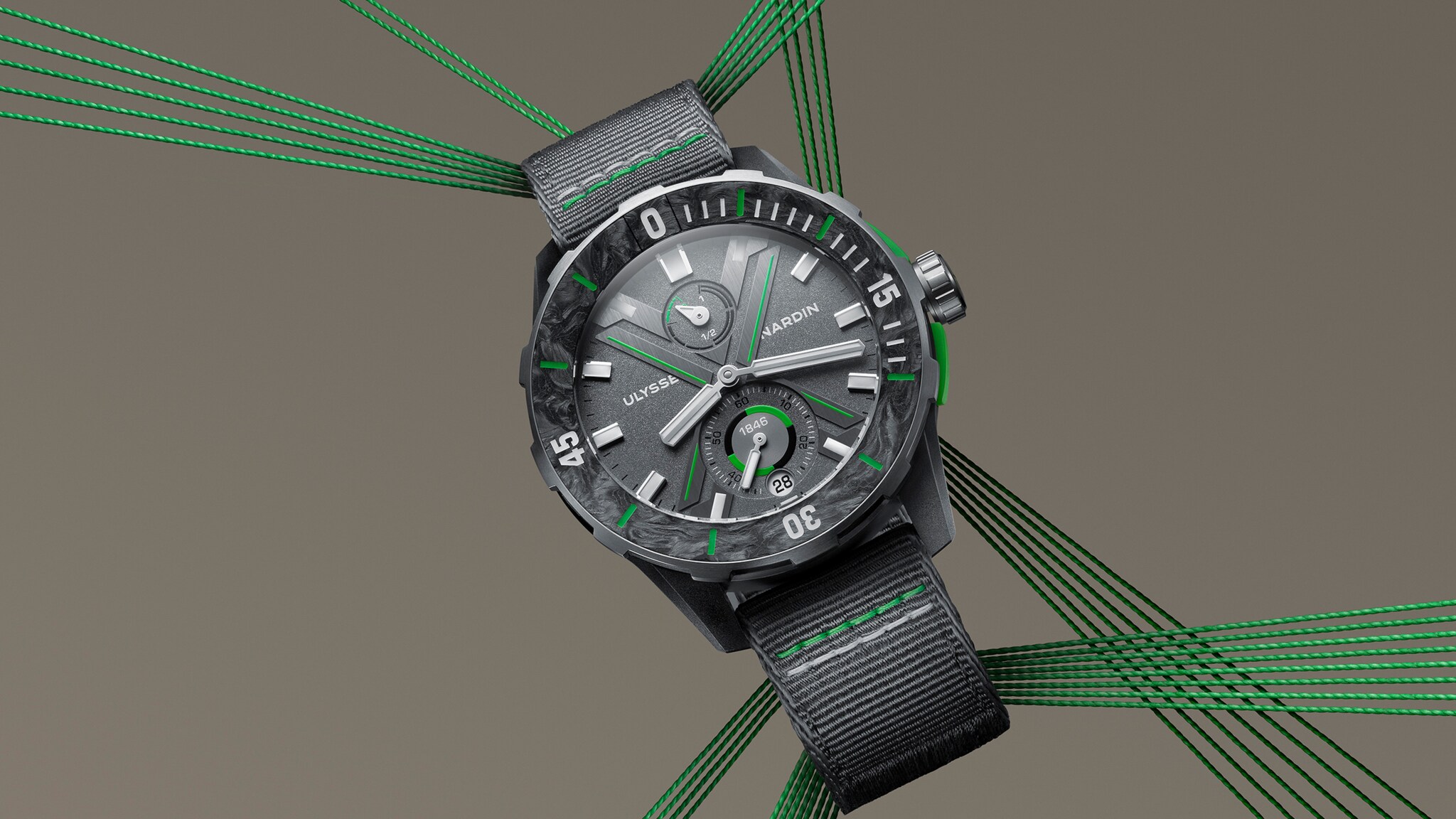 Stylishes Produktbild einer Luxusuhr von Ulysse Nardin.