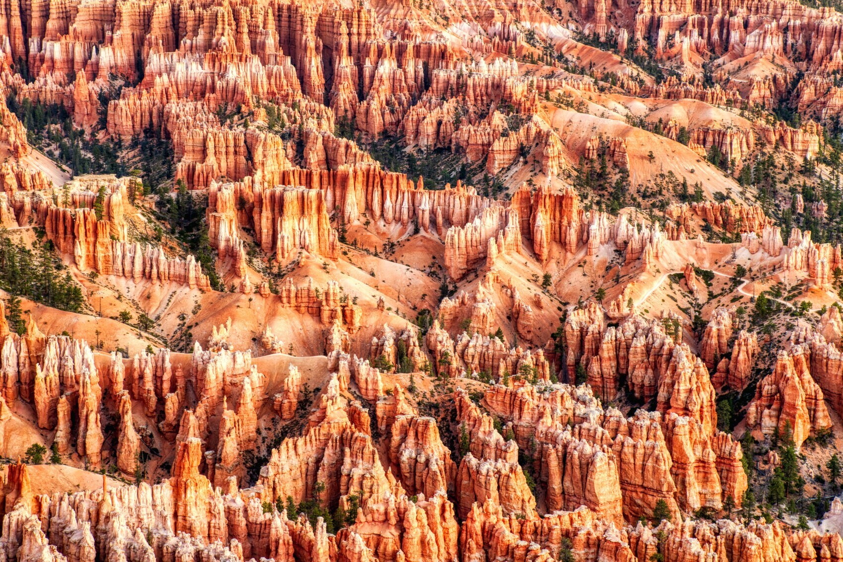 Bryce-Canyon-Nationalpark mit Felsformationen aus der Luft fotografiert