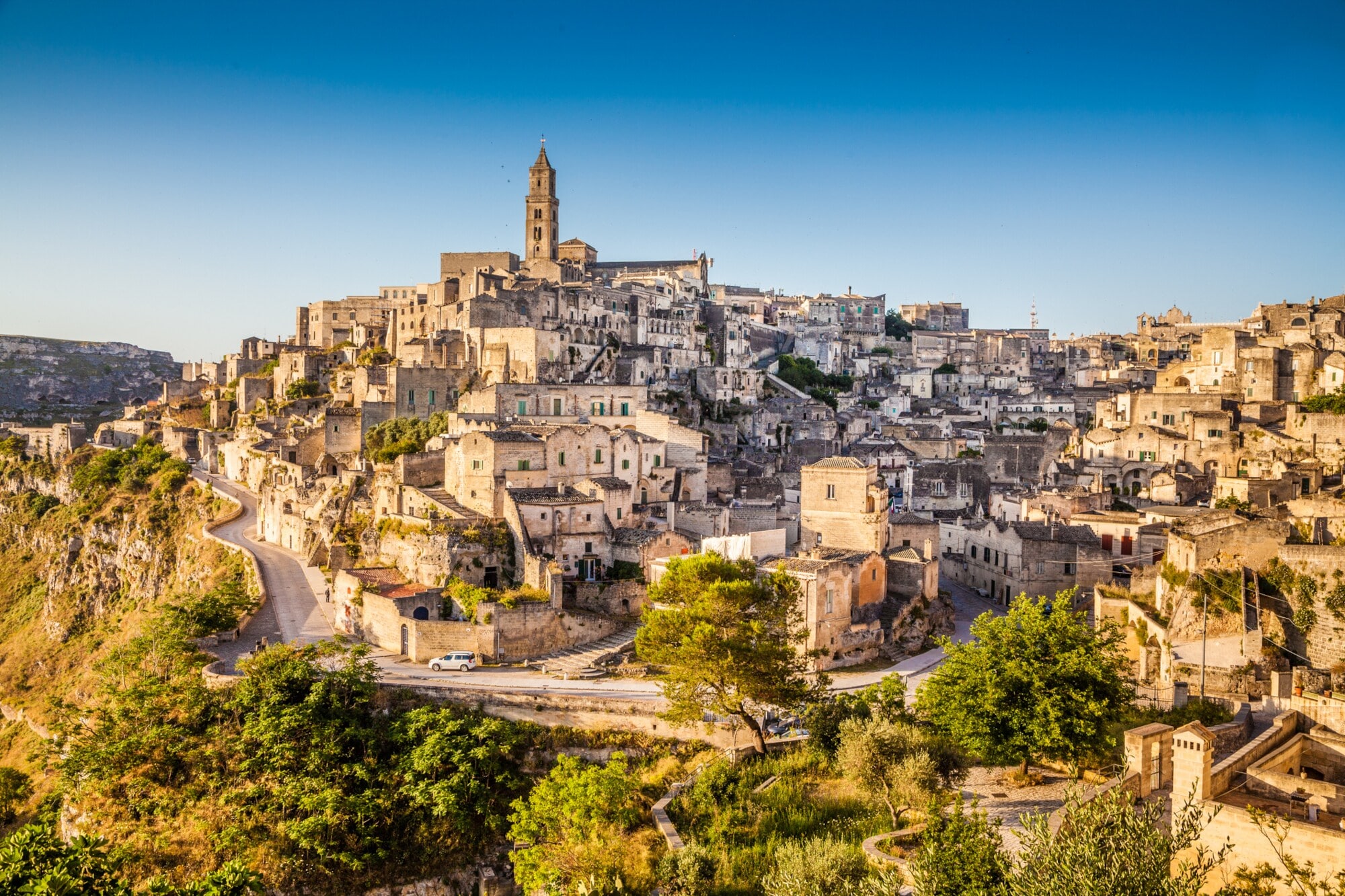 Blick auf die Stadt Matera in Süditalien Blick auf die Stadt Matera in Süditalien