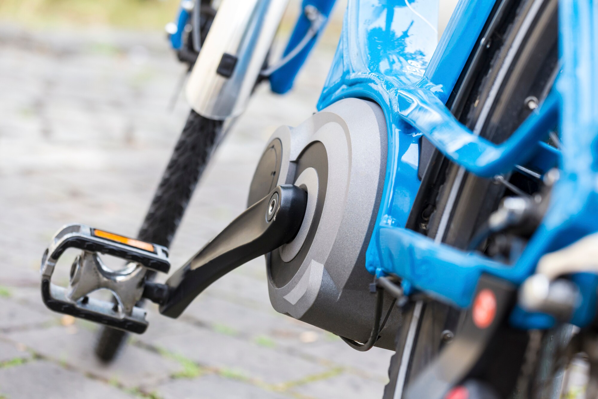 Detailaufnahme eines E-Bike-Motors
