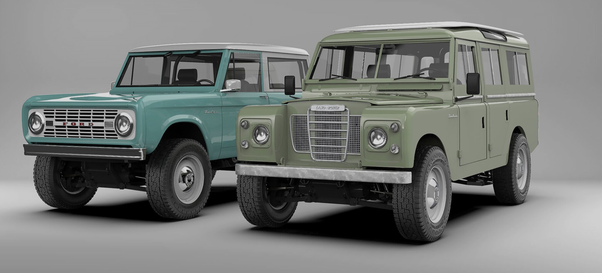 Zwei umgebaute Oldtimer im Studio