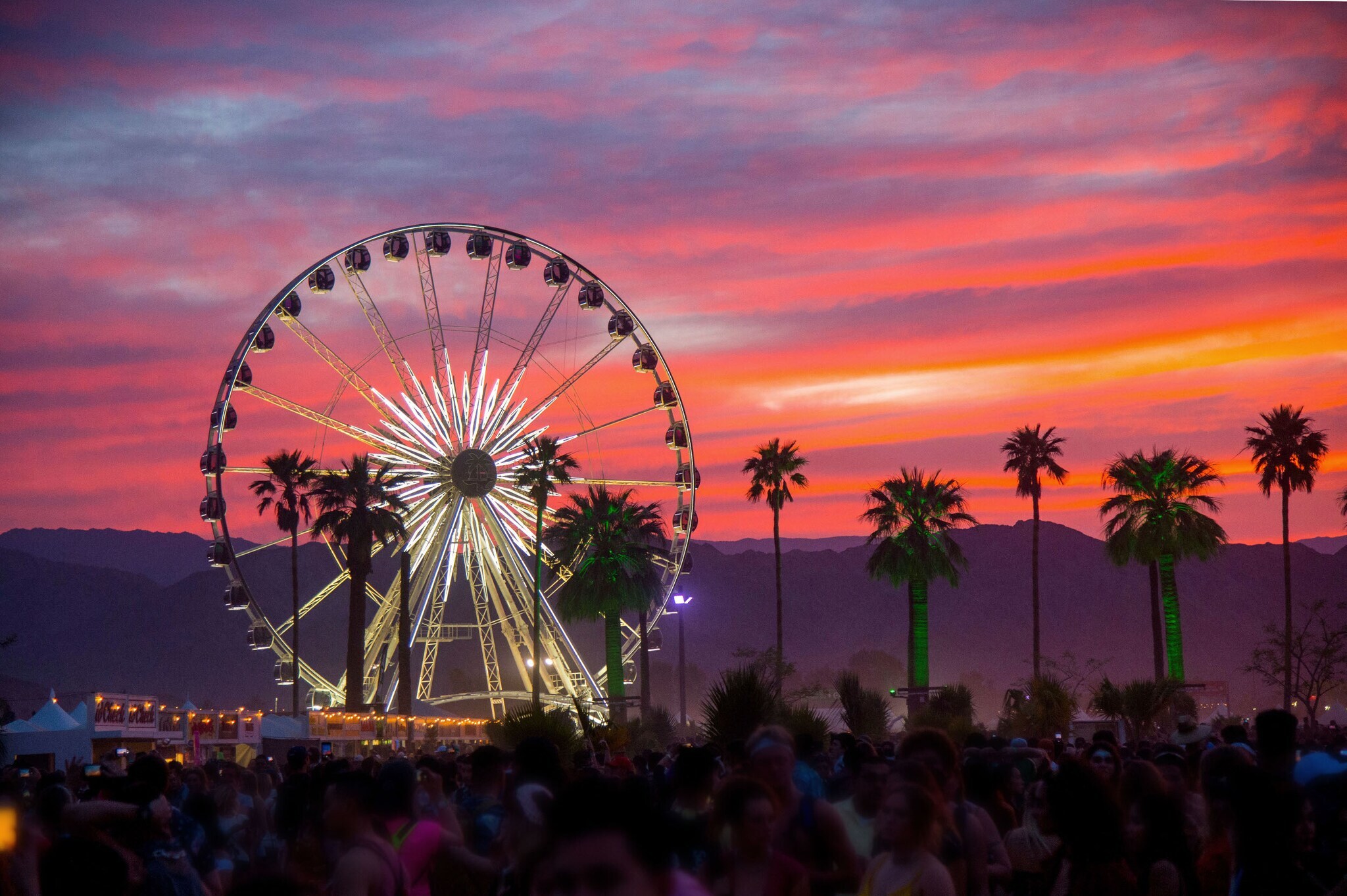 Ein Riesenrad auf dem Festival Coachella in Kalifornien.