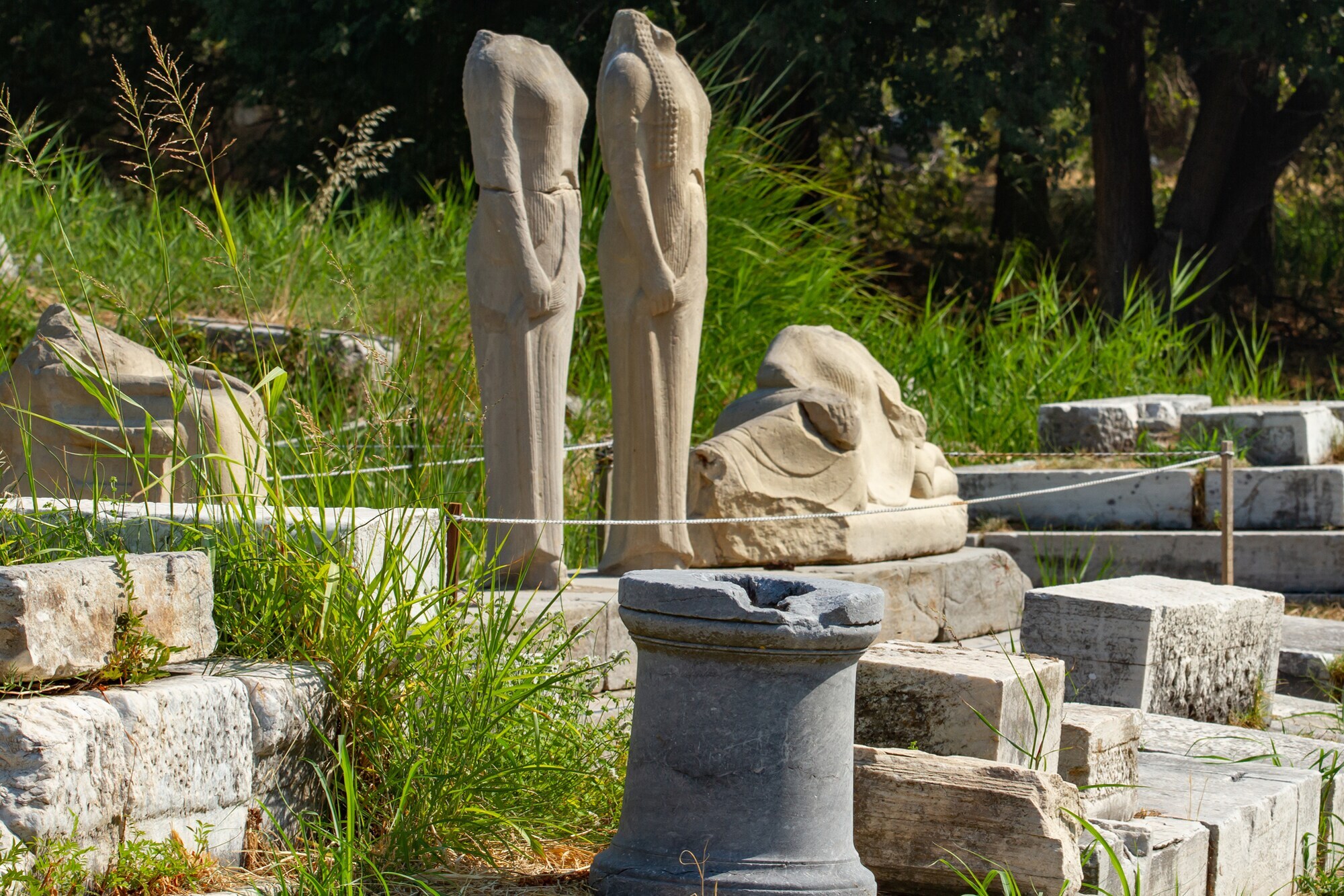 Ruinenteile der Tempelanlage Heraion auf der Insel Samos