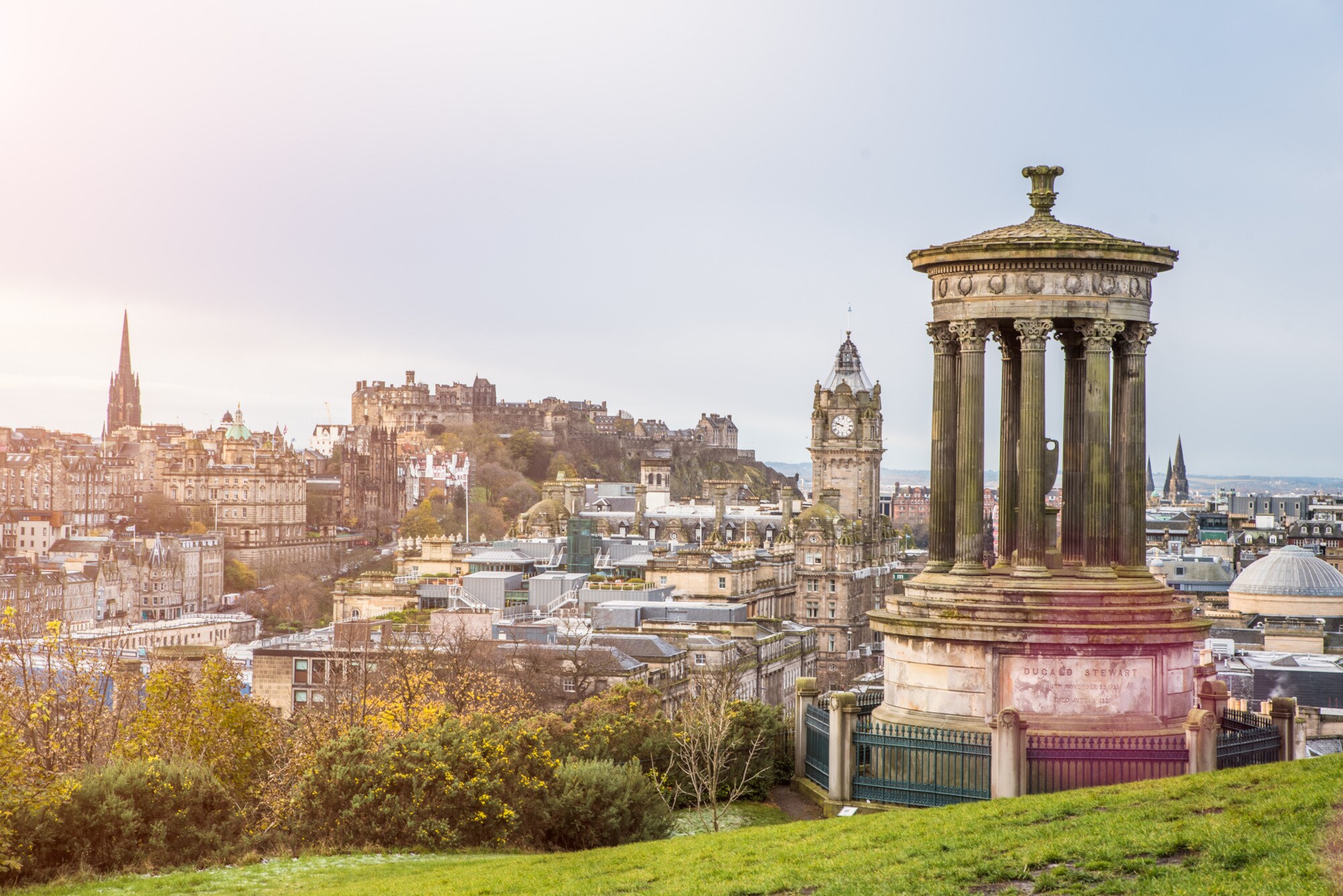 Dugald Stewart Monument in Edinburgh, Blick vom Carton Hill