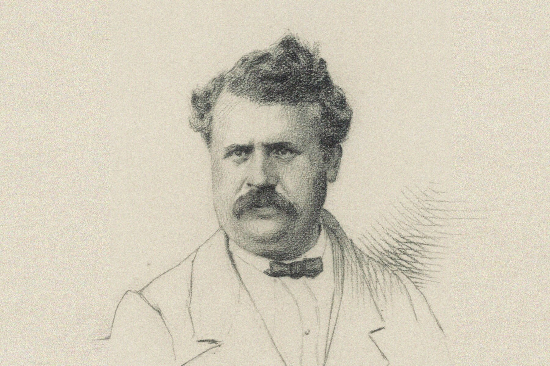 Bleistiftzeichnung eines Porträts von Louis Vuitton.