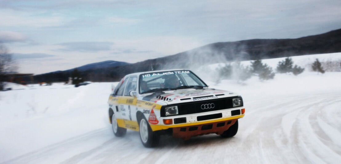 Audi quattro auf Schnee.