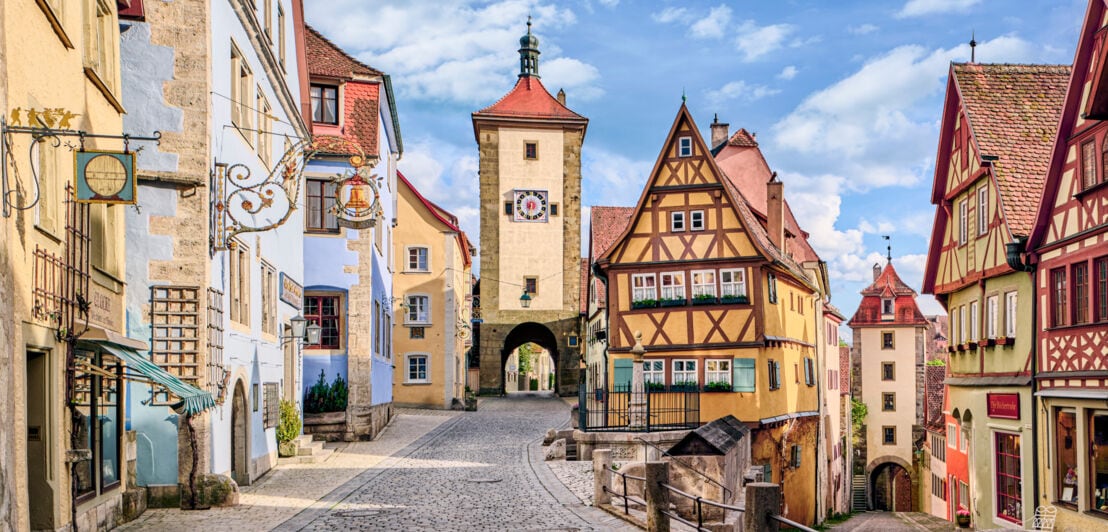 Historische Altstadt der mittelalterlichen Stadt Rothenburg ob der Tauber