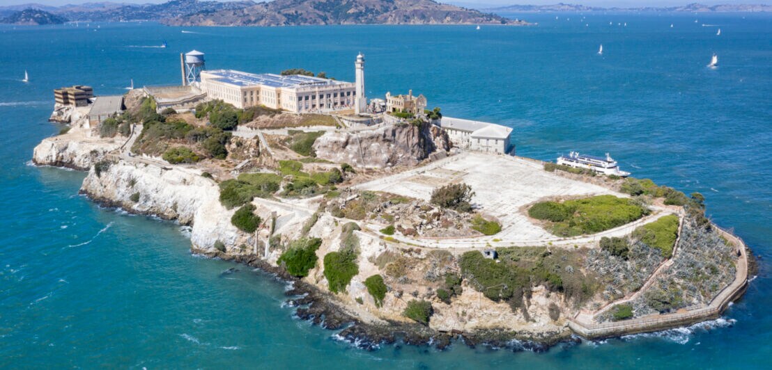 Luftbild der Felseninsel Alcatraz