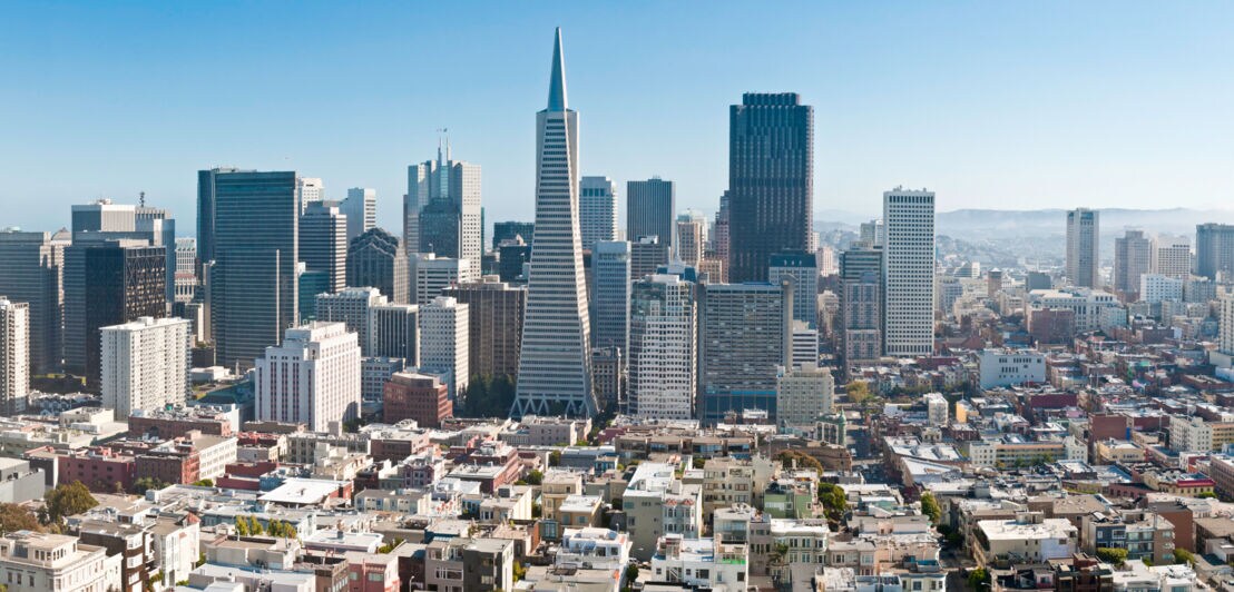 Die Skyline von San Francisco im Stadtzentrum