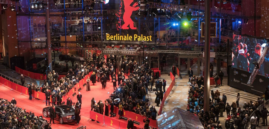 Publikum und Presse am roten Teppich vor dem Premierenkino Berlinale Palast