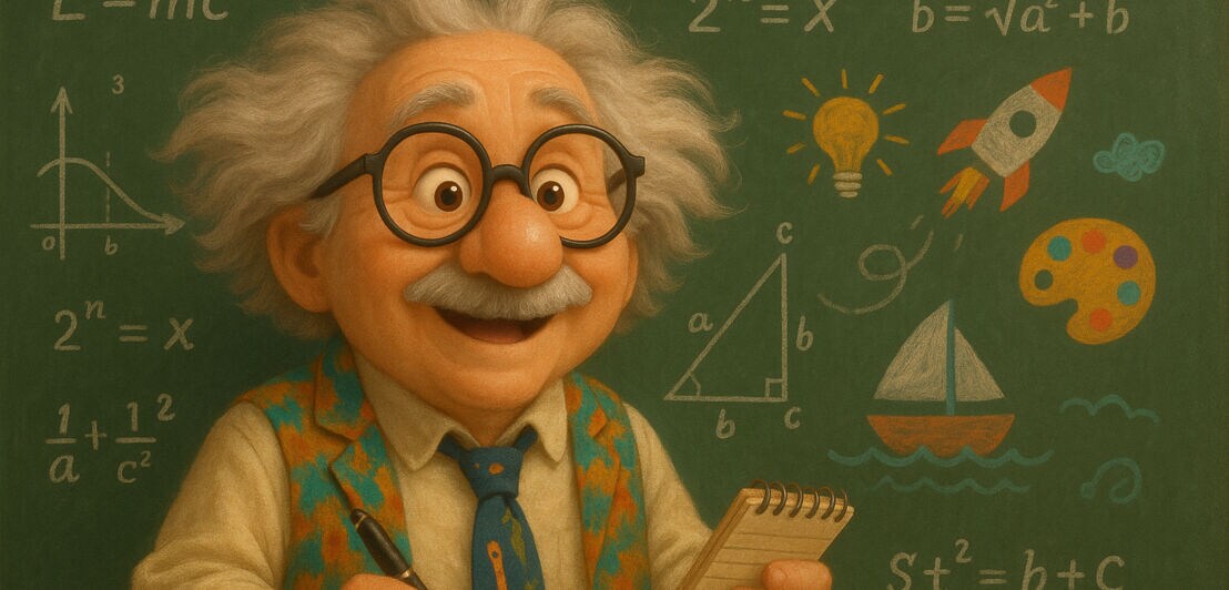 KI-generiertes Bild eines Wissenschaftlers als Comicfigur