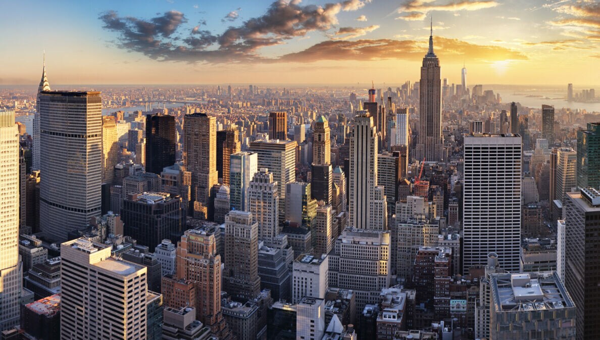 Blick auf die Skyline von New York