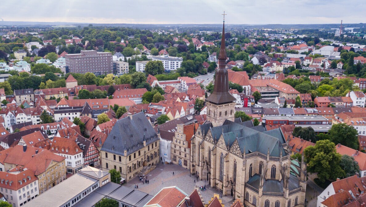 Luftbild der Skyline von Osnabrück
