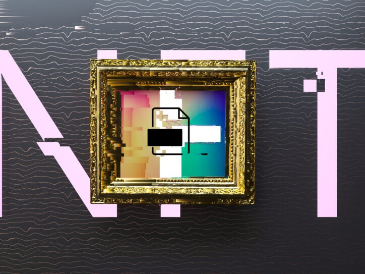 Abstrakte Fotomontage von goldenem Bilderrahmen und Vektorgrafik