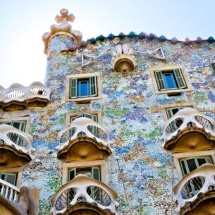 Detaillierte Frontansicht der Casa Batlló