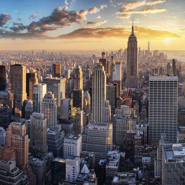 Blick auf die Skyline von New York