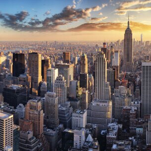 Blick auf die Skyline von New York