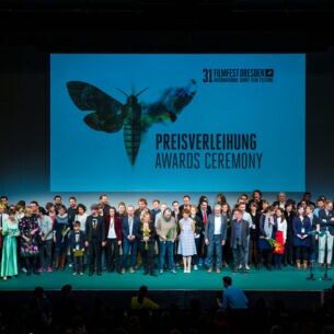 Gruppenbild von der Preisverleihung beim Filmfest Dresden 2019