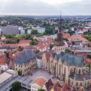 Luftbild der Skyline von Osnabrück