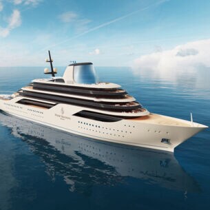Weiße Luxusjacht auf dem Meer
