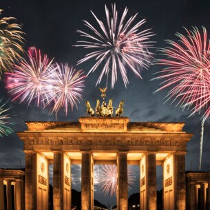 Feuerwerk am Brandenburger Tor in Berlin