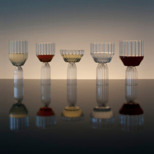 Fünf ausgefallene Weingläser von Fferone aus der Margot Collection