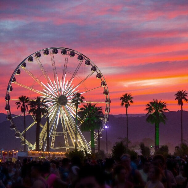 Ein Riesenrad auf dem Festival Coachella in Kalifornien.