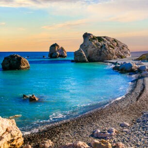 Best beaches of Cyprus - Petra tou Romiou, famous as a birthplace of Aphrodite