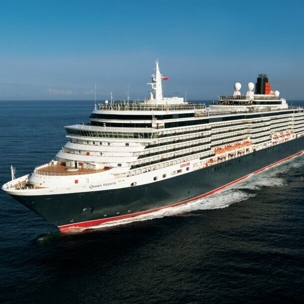 Ein Kreuzfahrtschiff auf dem Meer.